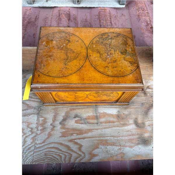 Cigar box c/w cigars, lighters, tooling, has a key