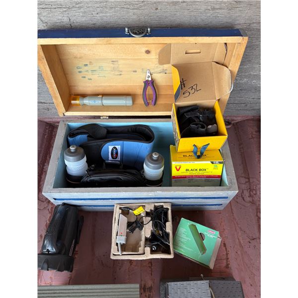 2- Bird House Feeders, box of dog supplies