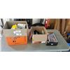 Image 1 : LARGE LOT OF BATTERIES, CHARGER, AND TESTERS, ETC WITH ASSORTED LIGHT BULBS