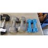 Image 2 : THREE PAIRS OF DUMBBELLS, ASSORTED WEIGHTS