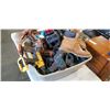 Image 2 : TOTE OF VARIOUS POWER TOOLS AND WORKBOOTS