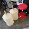 Image 1 : 2 WINE CARBOYS AND RED SHOP STOOL