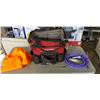 Image 1 : HUSKY ROLLING TOOL WITH ASSORTED HAND TOOLS, AIR HOSE, GLOVES ETC