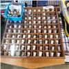 Image 1 : DISPLAY CASE OF COLLECTIBLE THUIMBLES AND SMALL BIN OF ASSORTED THIMBLES