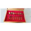 Image 2 : CUTLERY CANTINE WITH GOLD TONE STAINLESS IBW FLATWARE
