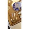 Image 2 : TRAY OF ITALIAN TEAPOT WITH CUP SAUCER, SHELL BOWLS AND UTENSIL ETC