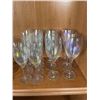Image 2 : TWO VINTAGE WINE AND CHAMPANGNE IRREDESCENT GLASS SETS