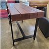 Image 2 : MODERN TIMBER WITH BLACK METAL FRAME TABLE, 65 INCH LONG, 32 INCH TALL