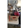 Image 2 : BOX OF DECORATIVE ITEMS WITH COAT HOOK, MIRROR SHELF AND MAGAZINE RACK