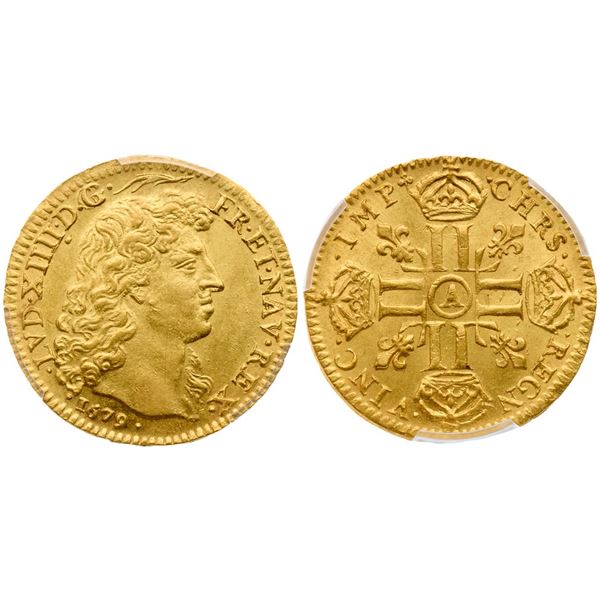 Louis XIV (1643-1715). Gold Louis d’or, 1679 A.