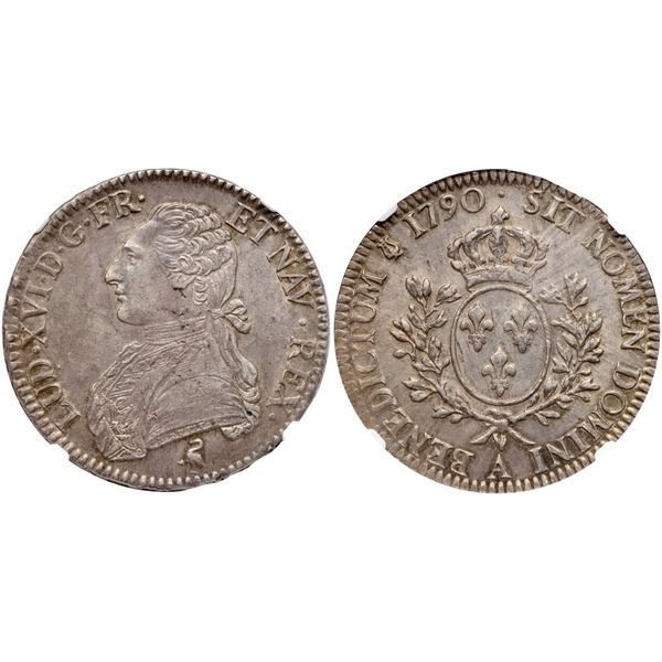 Louis XVI (1774-1793). Ecu, 1790 A.