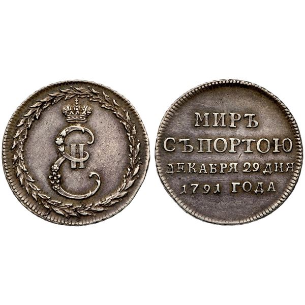 ,Jetton. 1791. To Commemorate Peace with Turkey.