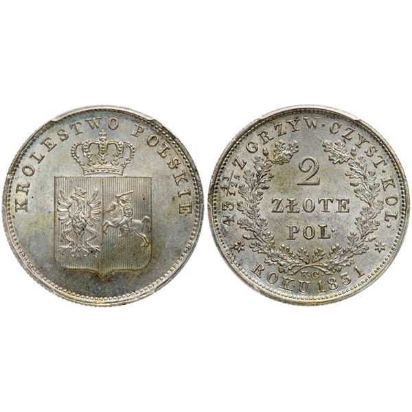 Revolutionary (November Uprising). 2 Zlote, 1831 KG.
