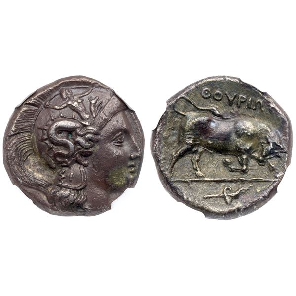 Lucania. Thourioi. Silver Stater (6.04 g), ca. 350-300 BC.