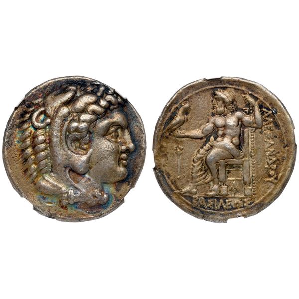 Macedonian Kingdom. Time of Alexander III-Philip III. Silver Tetradrachm (16.91 g), Struck under Men