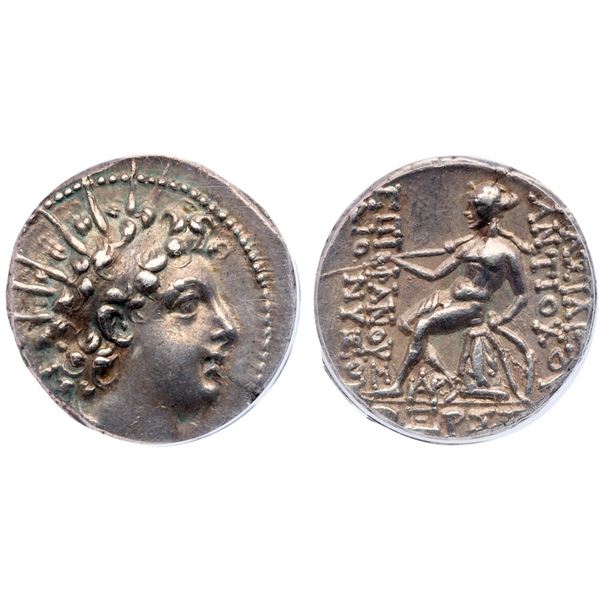 Seleukid Kingdom. Antiochos VI Dionysos (144-142 BC). Silver Drachm.