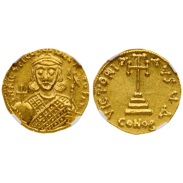 Philippicus (Bardanes), AD 711-713. Gold Solidus (4.43 g). Constantinople, 4th officina.