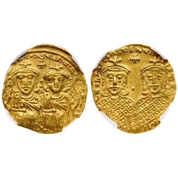 Constantine VI with Leo III, Constantine V and Leo IV (AD 780-787). Gold Solidus (4.40 g).