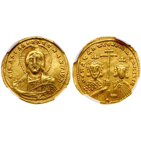 Constantine VII Porphyrogenitus and Romanus II (913-959). Gold Solidus (4.38 g). Constantinople, str