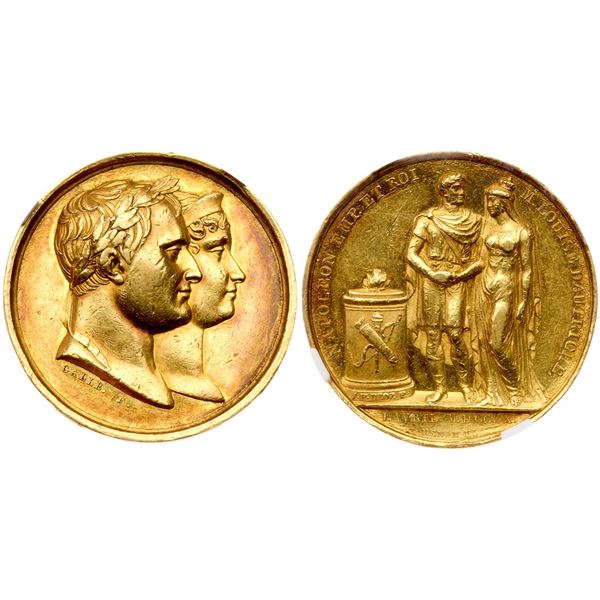 Napoleon I (1804-1814). Gold Medal on the Marriage of Napoleon and Marie-Louise of Austria, 1810.
