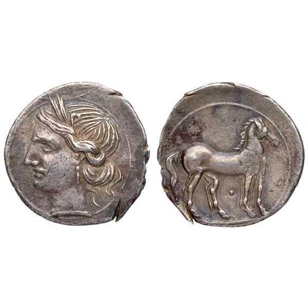 Carthage. Second Punic War. Silver Quarter Shekel (1.86 g.), ca. 220-205 BC.