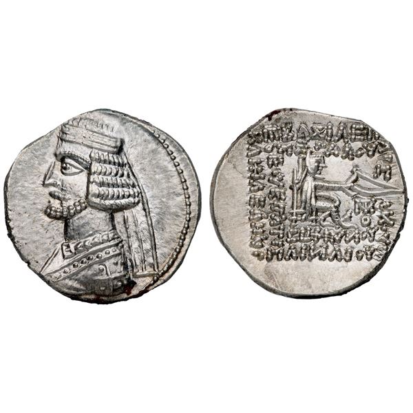 Parthian Kingdom. Mithradates IV (ca. 58-53 BC). Silver Drachm (3.85 g).