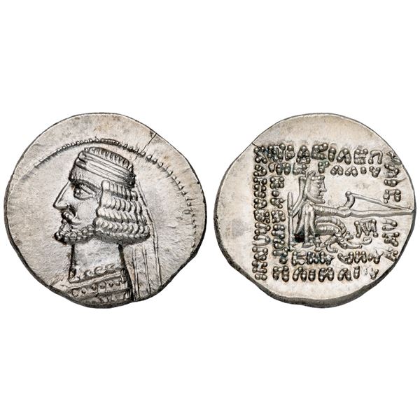 Parthian Kingdom. Mithradates IV (ca. 58-53 BC). Silver Drachm (3.84 g).