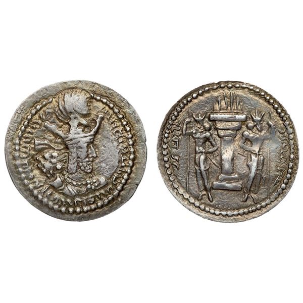 Sasanian Empire. Shahpur I (AD 240-272). Silver Obol (0.81 g).