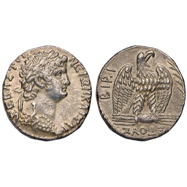 Syria. Antioch. Nero (AD54-68). Silver Tetradrachm (14.61 g), dated RY 10 and 112 in the Caesarean E