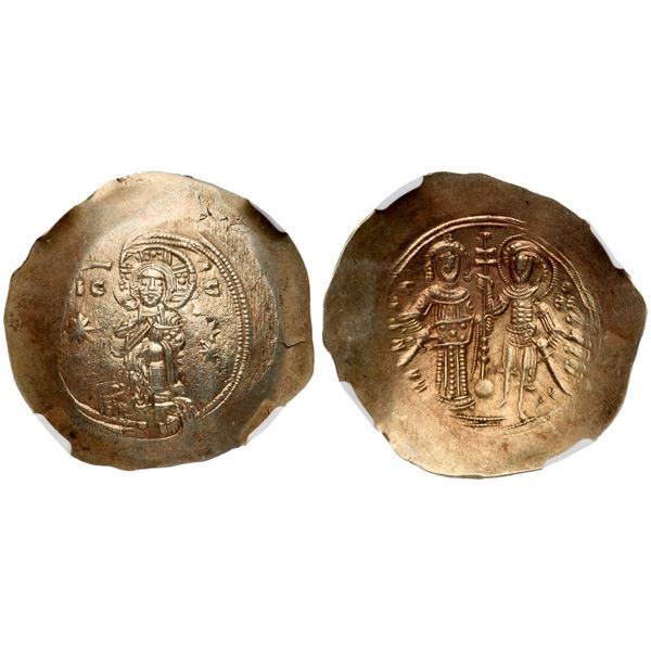 Manuel I Comnenus (1143-1180). Electrum Aspron Trachy (3.90 g). Constantinople, struck ca. 1160-1164