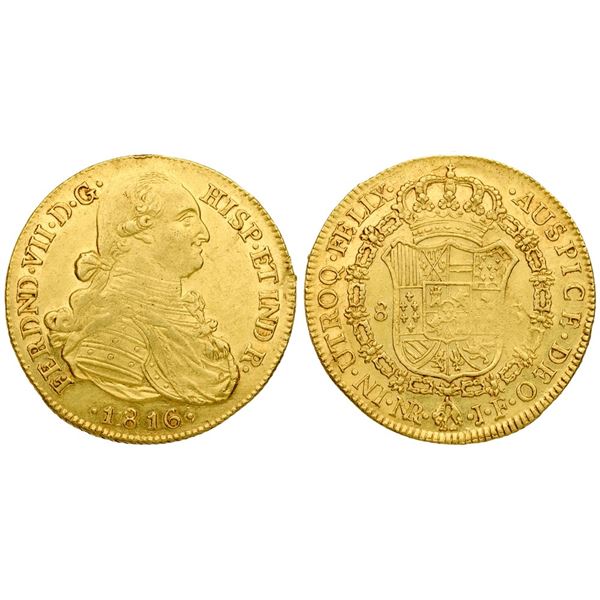 Fernando VII (1808-1820). Gold 8 Escudos, 1816 NR JF.