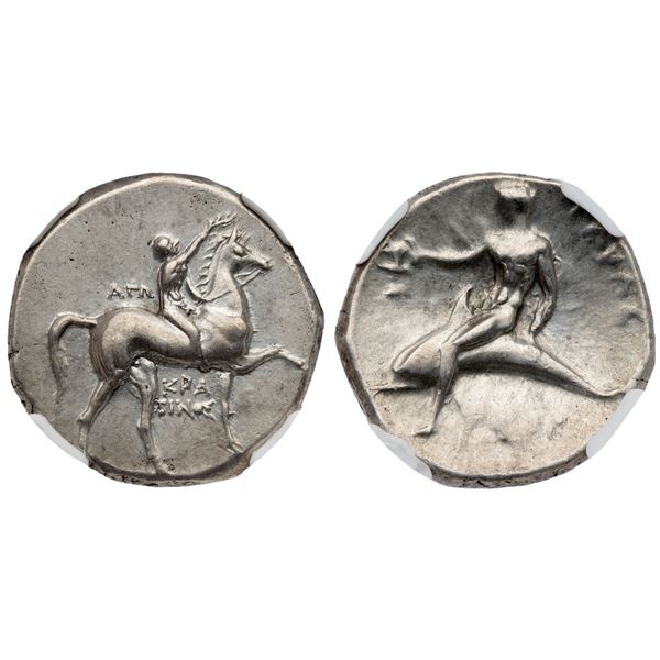 Calabria. Tarentum. Silver Didrachm (7.85 g), ca. 280 BC.