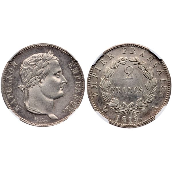 France. Napoléon, “the Hundred Days” (1815). Silver 2 Francs, 1815 A.