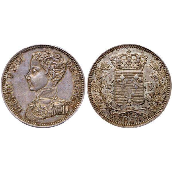 Henri V, Legitimist Pretender (Duc de Bordeaux, comte de Chambord, 1820-1883).