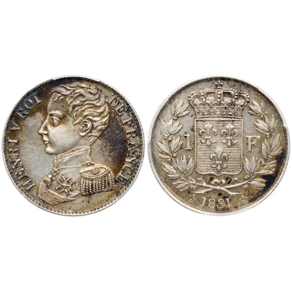 Henri V, Legitimist Pretender (Duc de Bordeaux, comte de Chambord, 1820-1883).