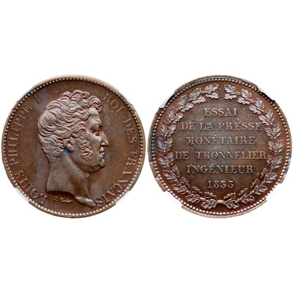 Louis Philippe (1830-1848). Essai 5 Francs, 1833.
