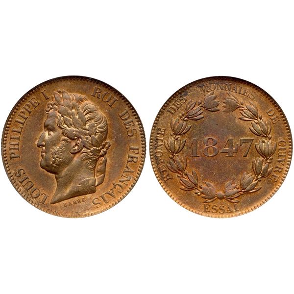 Louis Philippe (1830-1848). Essai 5 Centimes, 1847.