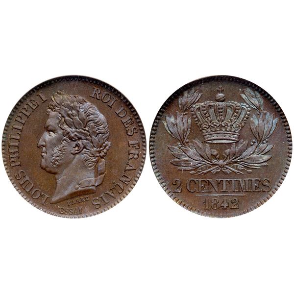 Louis Philippe (1830-1848). Essai 2 Centimes, 1842.