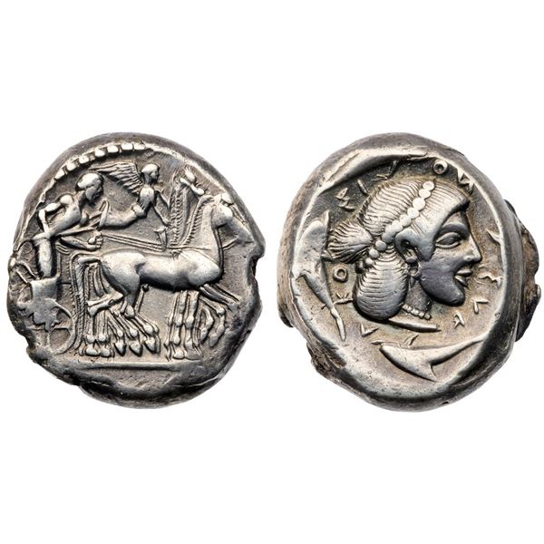 Sicily. Syracuse. Hieron I (Ca. 478-466 BC). Silver Tetradrachm (17.36 g), struck 475-470 BC.