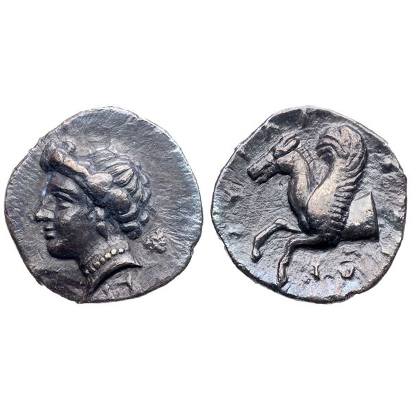 Sicily. Syracuse. Timoleon and the Third Democracy (344-317 BC). Silver Hemidrachm (0.98 g), struck 