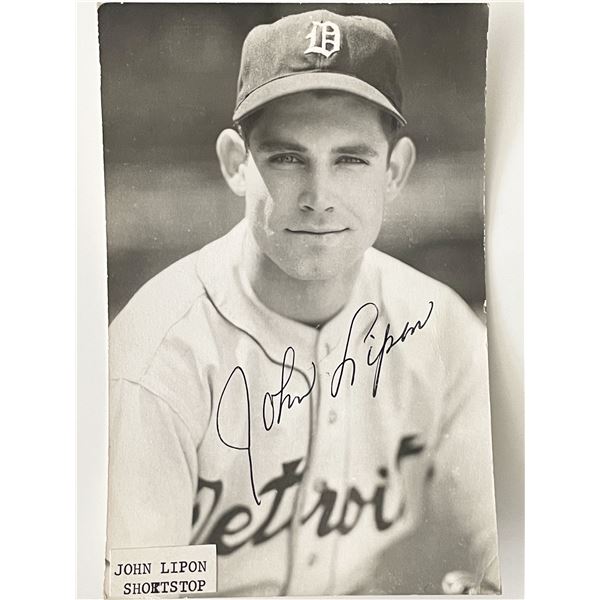 Detroit Tigers John Lipon signed photo