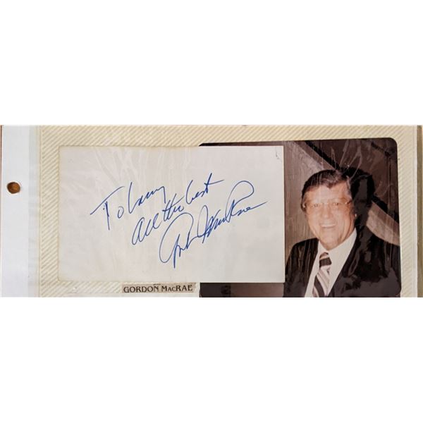 Gordon MacRae Original Signature and Photo.