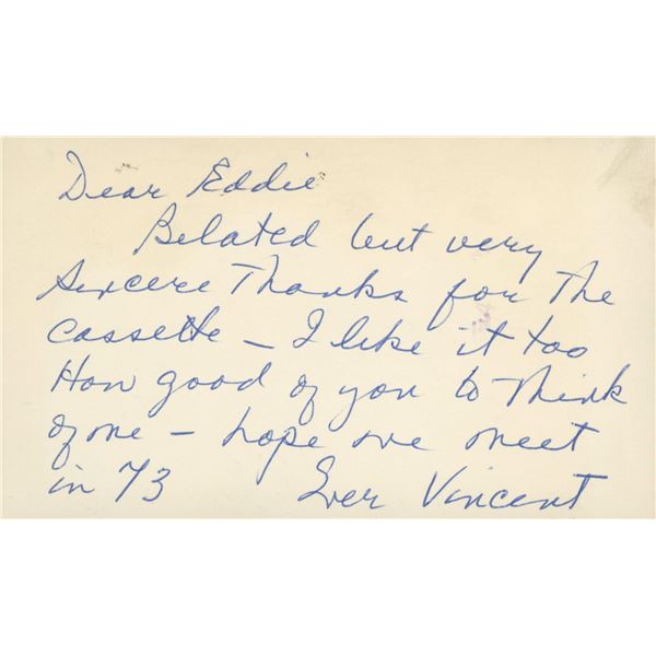 Vincent Price hand written signed postcard