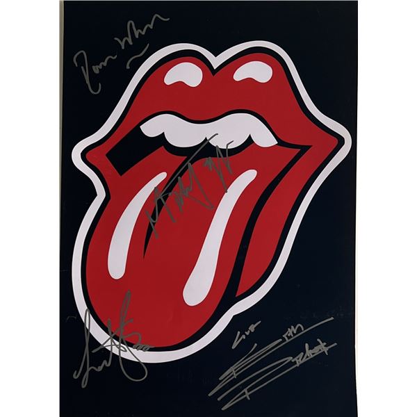The Rolling Stones band signed mini poster