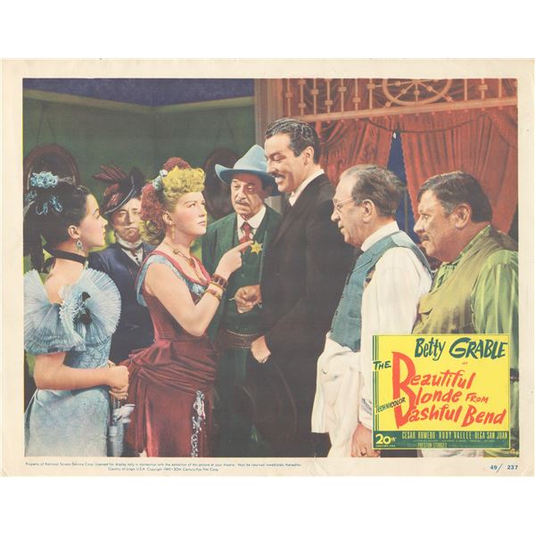 The Beautiful Blonde from Bashful Bend  1949 original vintage lobby card