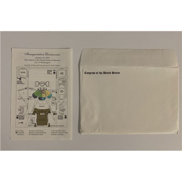 Bush, Cheney 2001 Inauguration Invitation