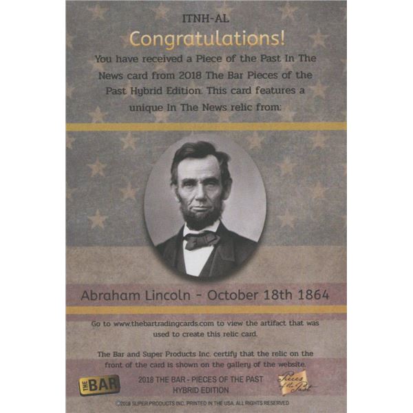 Abraham Lincoln newspaper relic