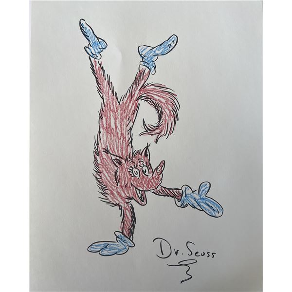 Fox in Socks Dr. Seuss original signed drawing
