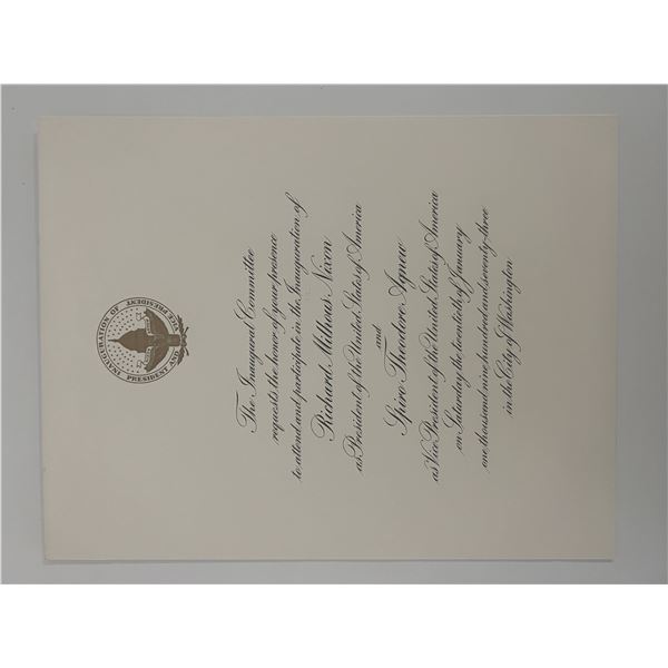 1969 Richard Nixon inauguration invitation