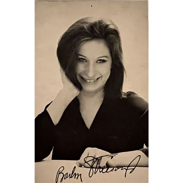 Barbra Streisand facsimile signed photo. 3x5 inches